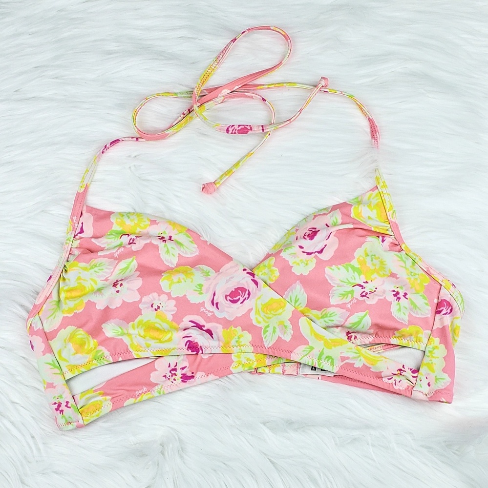PINK Victoria's Secret Pink Floral Swim Top